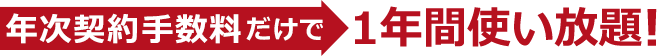 年次契約手数料だけで1年間使い放題！