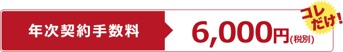 年次契約手数料6000円(税別)